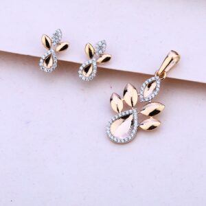 18CT Rose Gold Fancy Hallmark Pendant Set RPS139