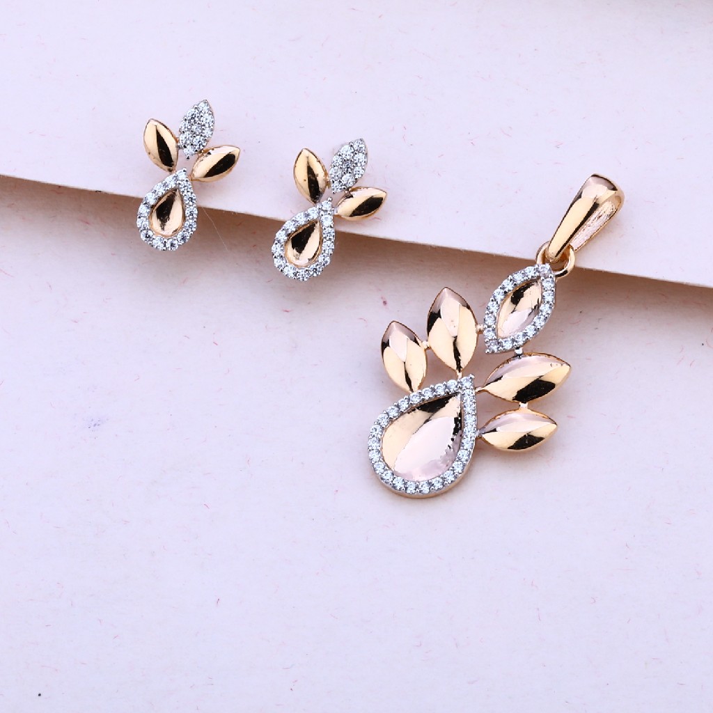 18CT Rose Gold Fancy Hallmark Pendant Set RPS139