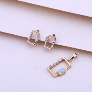 18CT Rose Gold Designer Hallmark Pendant Set RPS141