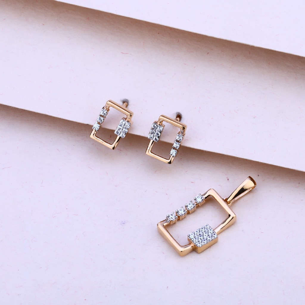 18CT Rose Gold Designer Hallmark Pendant Set RPS141