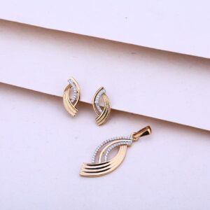 18CT Rose Gold Cz Classic Pendant Set RPS147