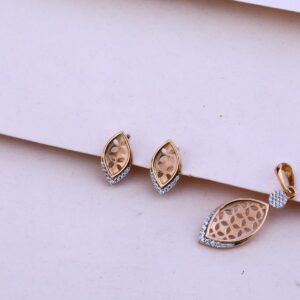 750 Rose Gold Plain Pendant Set RPS61