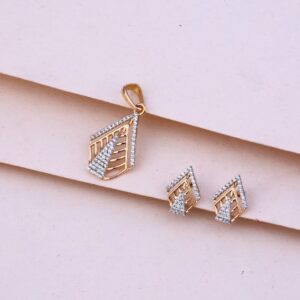18KT Rose Gold Classic Hallmark Pendant Set RPS105