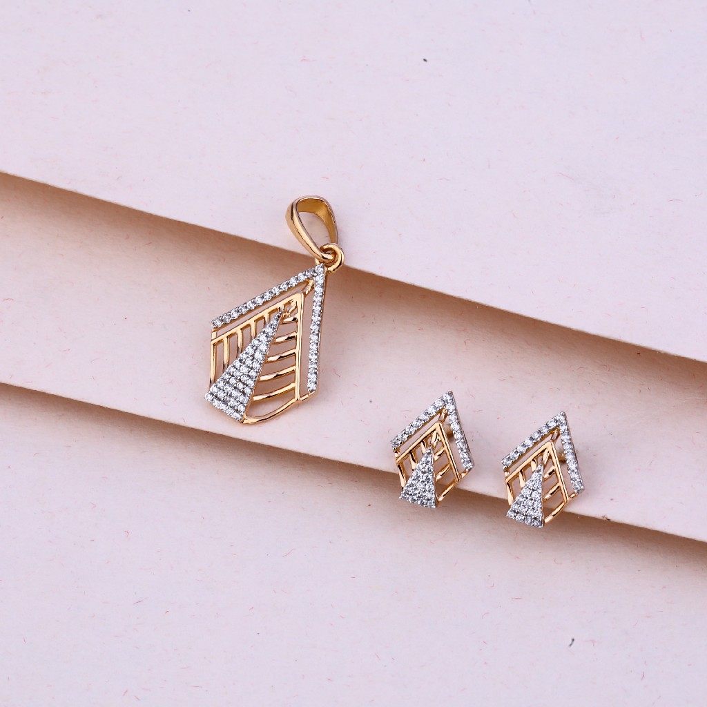 18KT Rose Gold Classic Hallmark Pendant Set RPS105