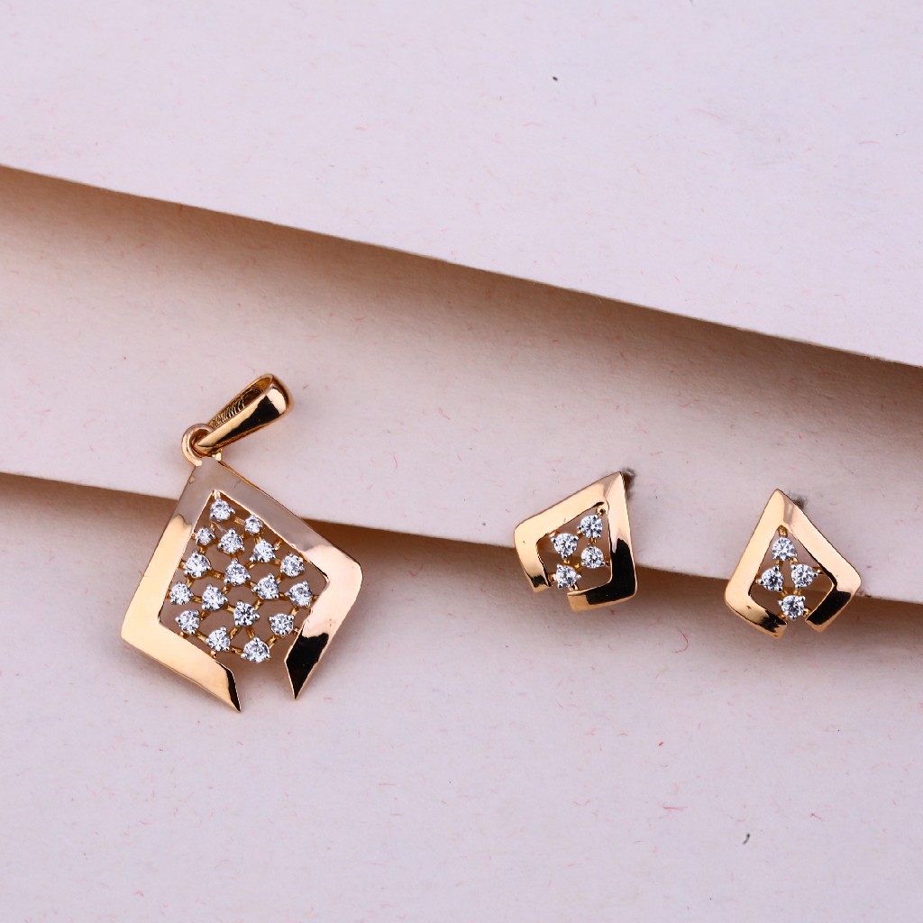 18KT Rose Gold Stylish Pendant Set RPS109