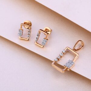 18KT Rose Gold Designer Pendant Set RPS21