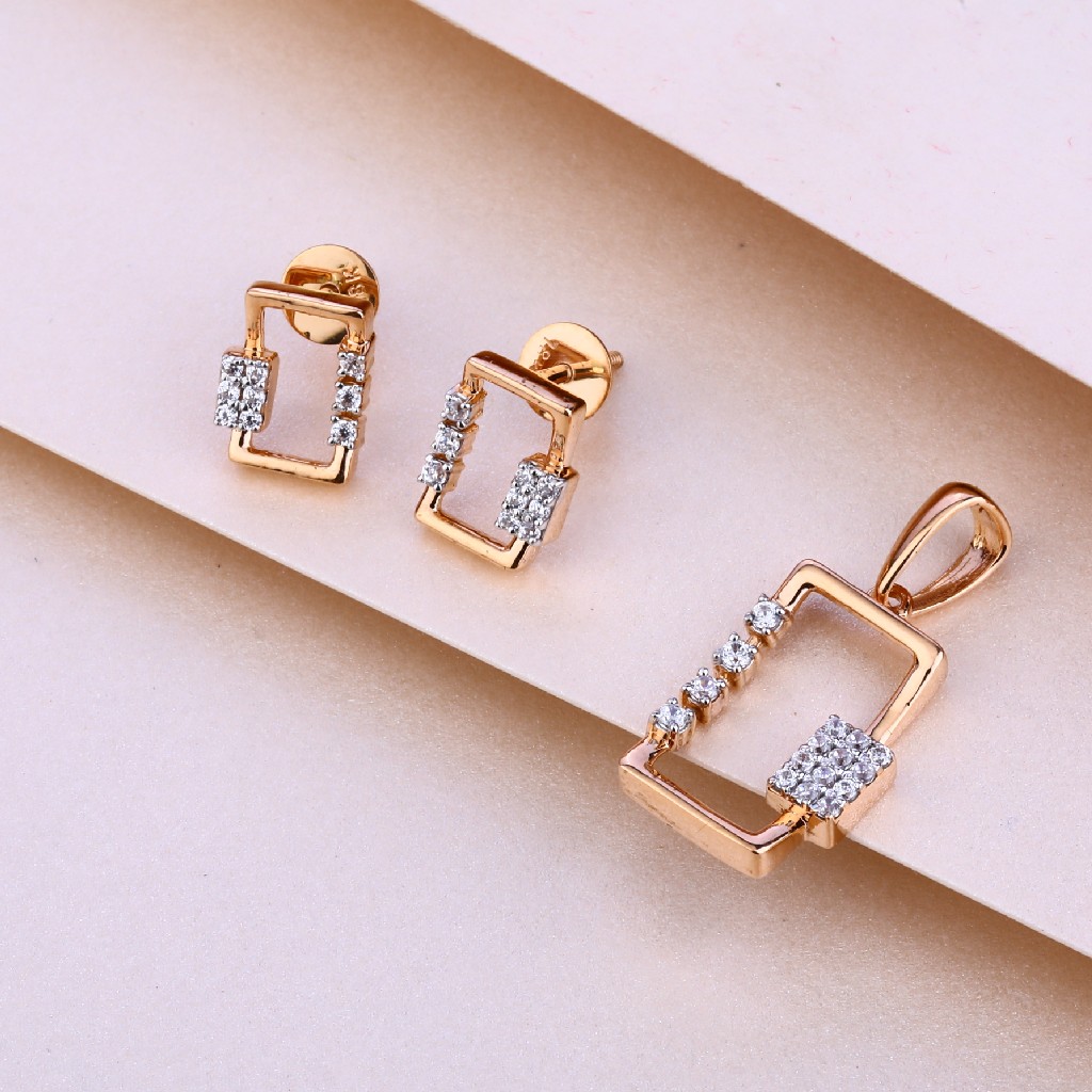 18KT Rose Gold Designer Pendant Set RPS21
