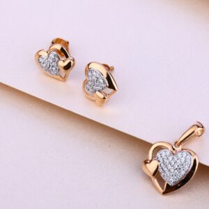 18kt rose gold heart shape pendant set rps64