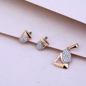 750 Rose Gold women's Fancy Pendant Set RPS73