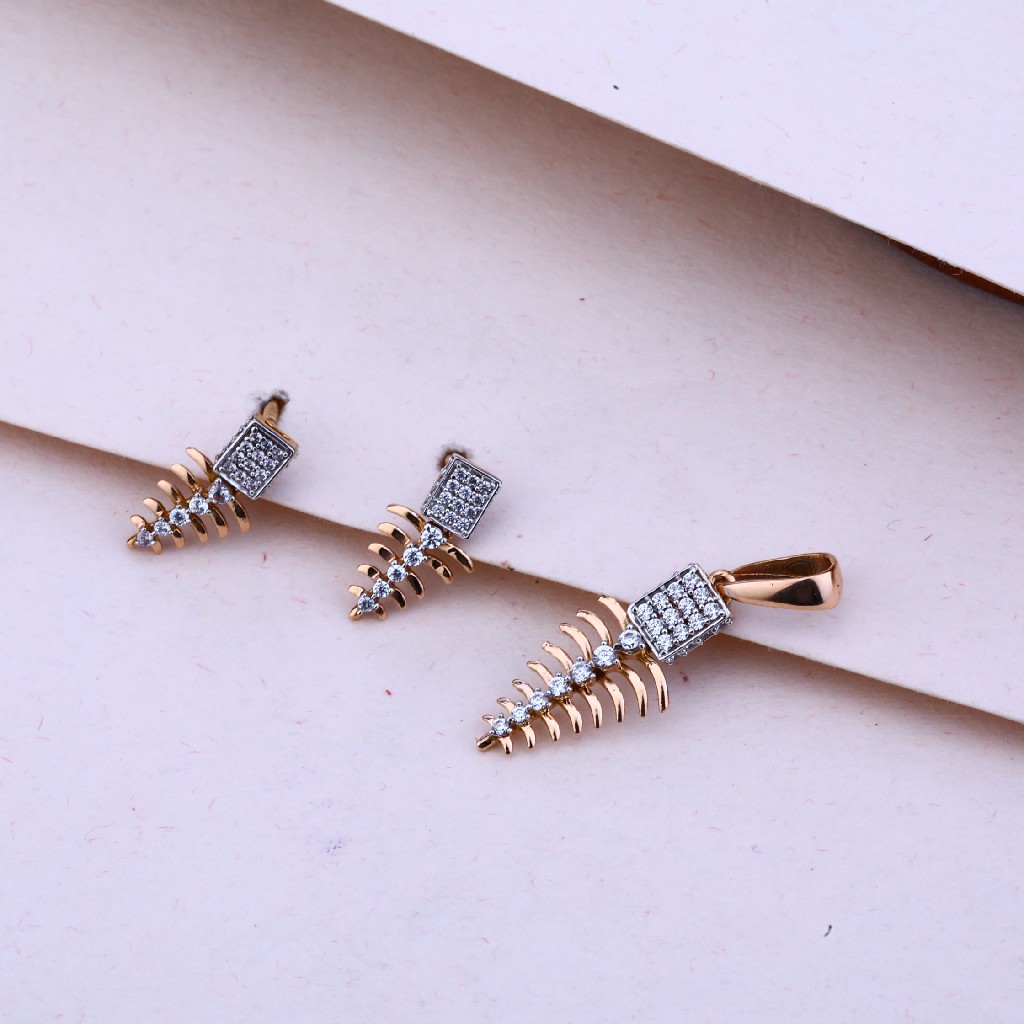750 Rose Gold women's Designer Pendant Set RPS75
