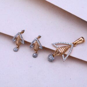 750 Rose Gold CZ Classic Pendant Set RPS83