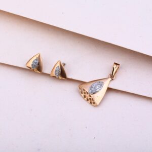 750 Rose Gold CZ Hallmark Pendant Set RPS110