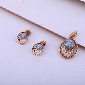 750  Rose Gold Stylish CZ Pendant Set RPS28