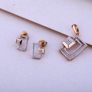 750  Rose Gold Fancy CZ Pendant Set RPS29