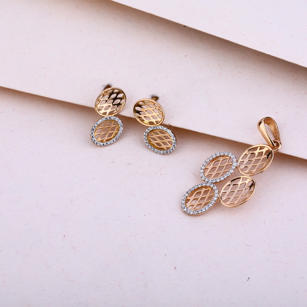 750  Rose Gold Exclusive CZ Pendant Set RPS124