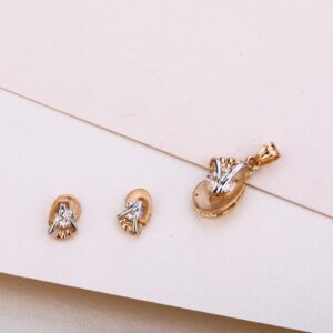 18CT Rose Gold Hallmark Pendant Set RPS09