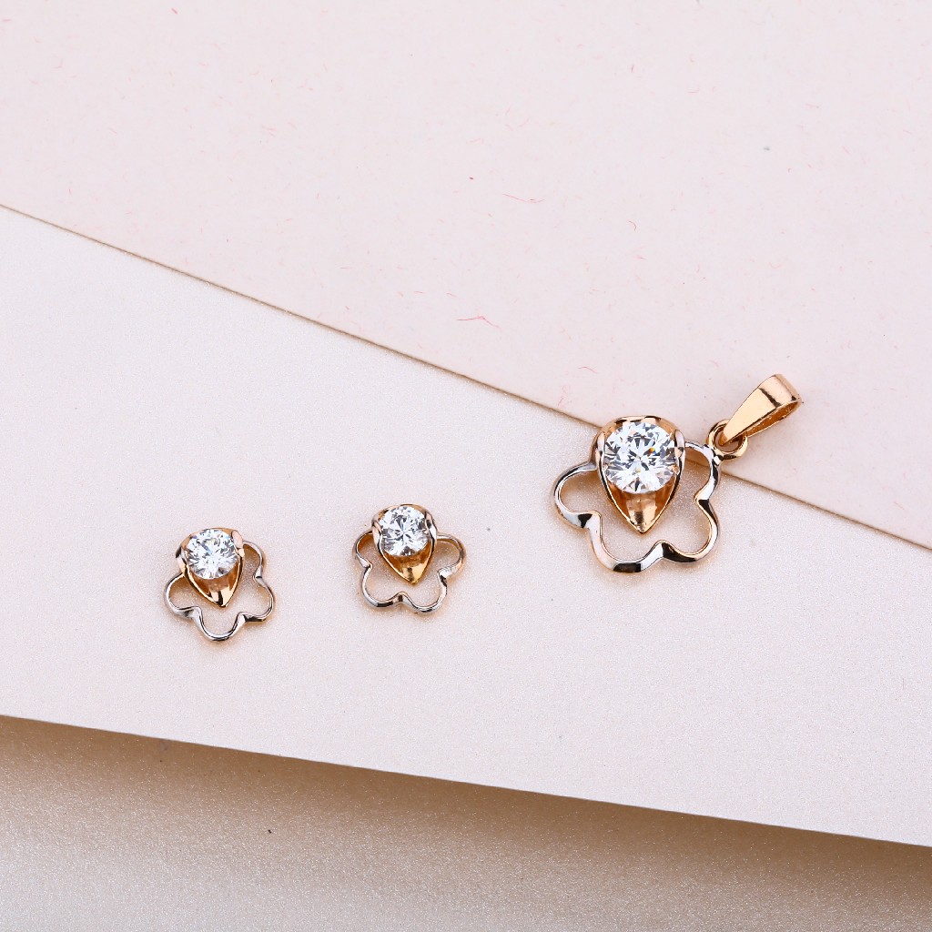 18CT Rose Gold Pendant Set RPS12