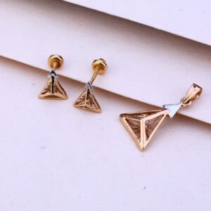 750 Rose Gold CZ Classic Pendant Set RPS84