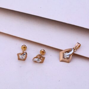 750 Rose Gold CZ Pendant Set RPS89