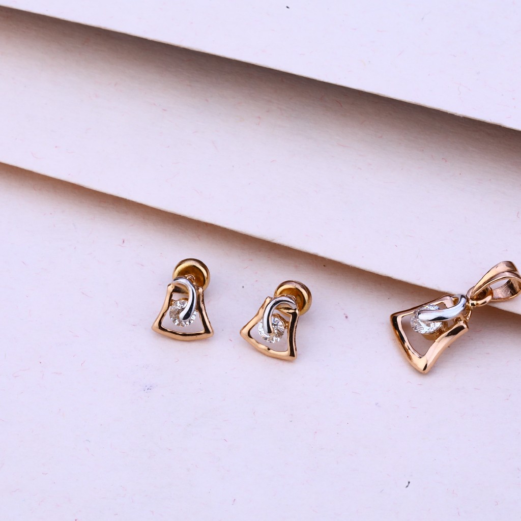 750 Rose Gold Women's Stylish Pendant Set RPS88 - Image 2