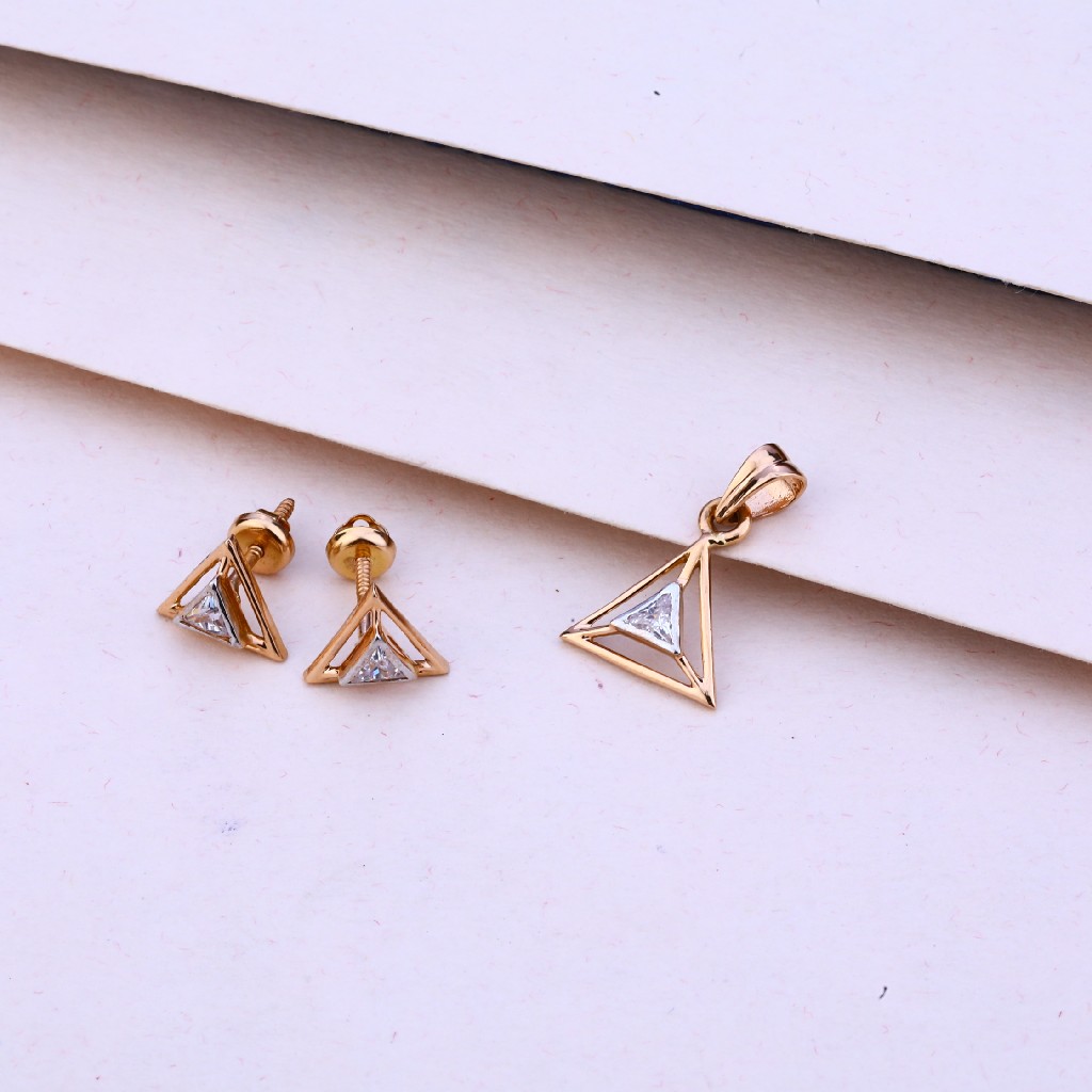 750 Rose Gold  Women's Classic Pendant Set RPS94