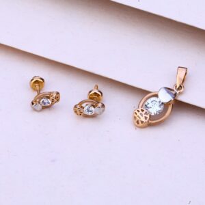 750 Rose Gold Hallmark Fancy Pendant Set RPS100