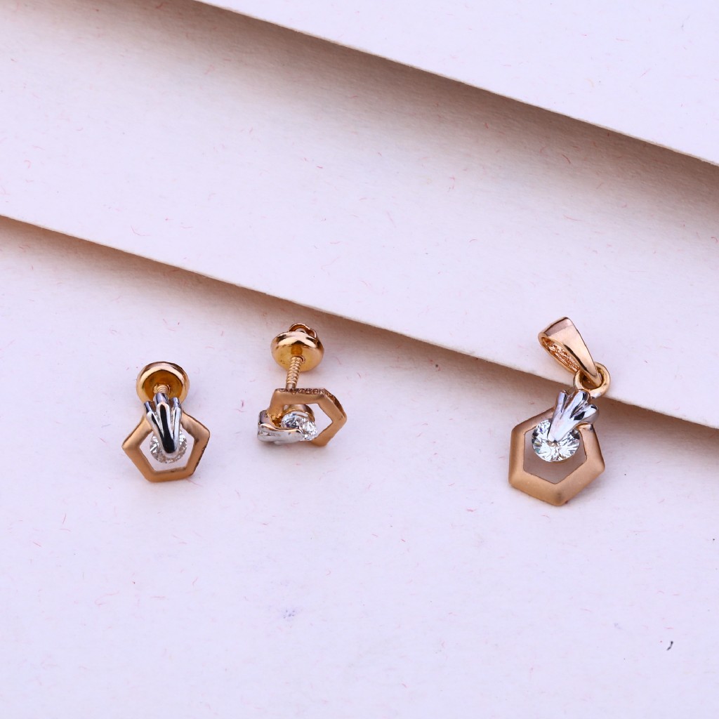 750 Rose Gold Hallmark Classic Pendant Set RPS103