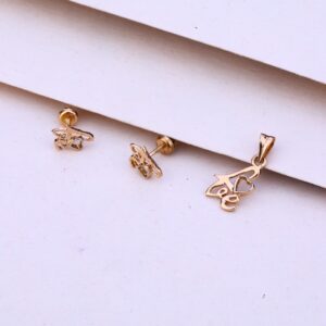 750 Rose Gold Plain Pendant Set RPS101