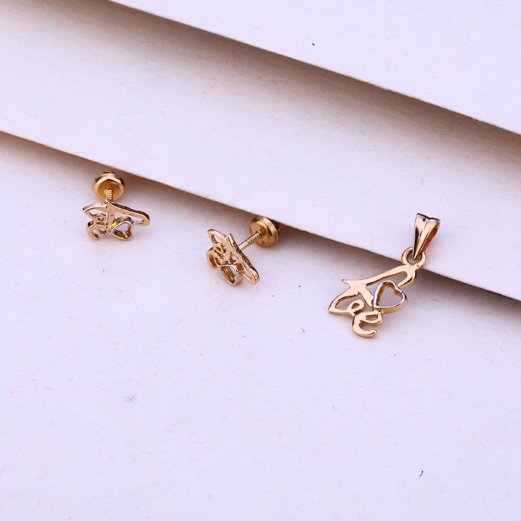 750 Rose Gold Plain Pendant Set RPS101