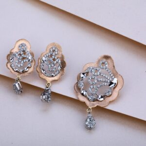 18KT Rose Gold Stylish Hallmark Pendant Set RPS17