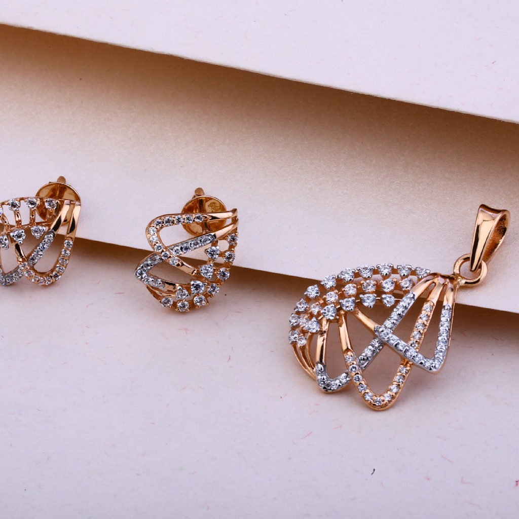 18KT Rose Gold Fancy Pendant Set RPS38