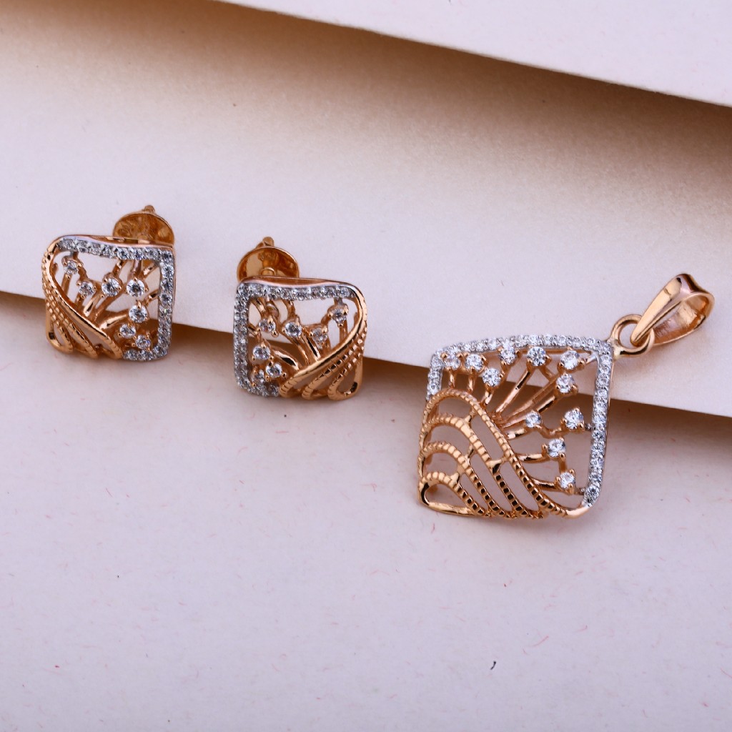18KT Rose Gold Desiger Pendant Set RPS40