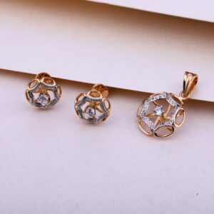 18KT Rose Gold Classic Pendant Set RPS39