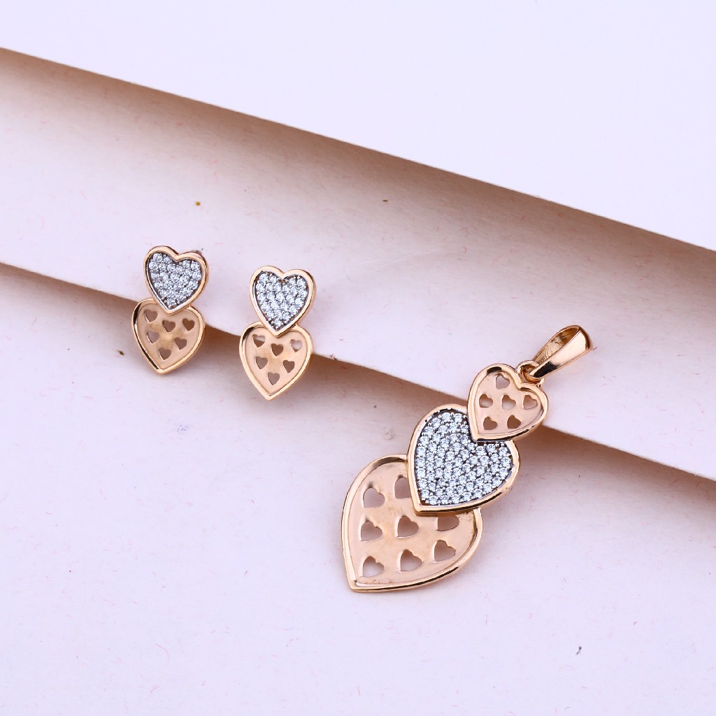 18KT Rose Gold Pendant Set RPS44