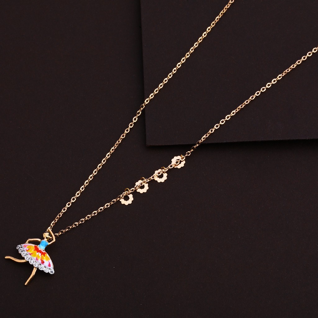 18KT Rose Gold Barbie Design Necklace RTM133