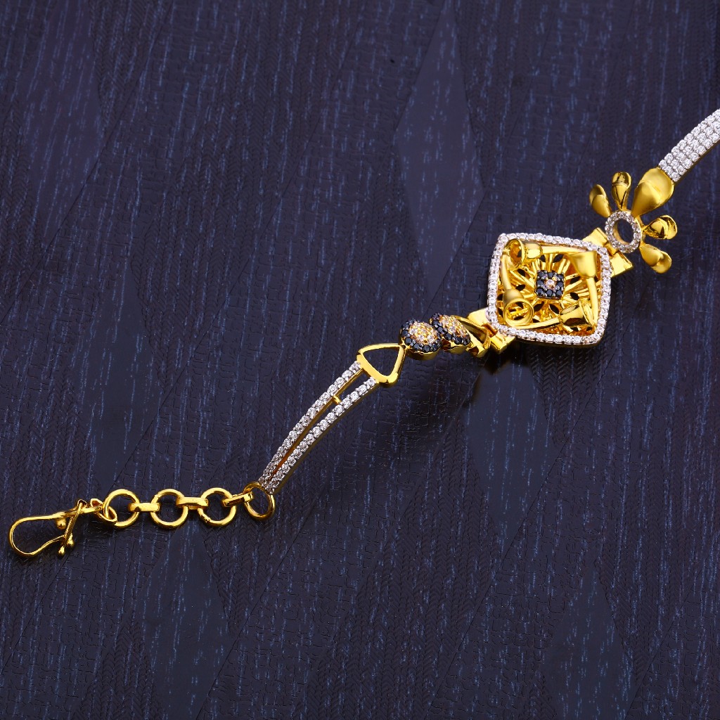 916 Gold Designer Ladies Hallmark Bracelet LB275 - Image 2