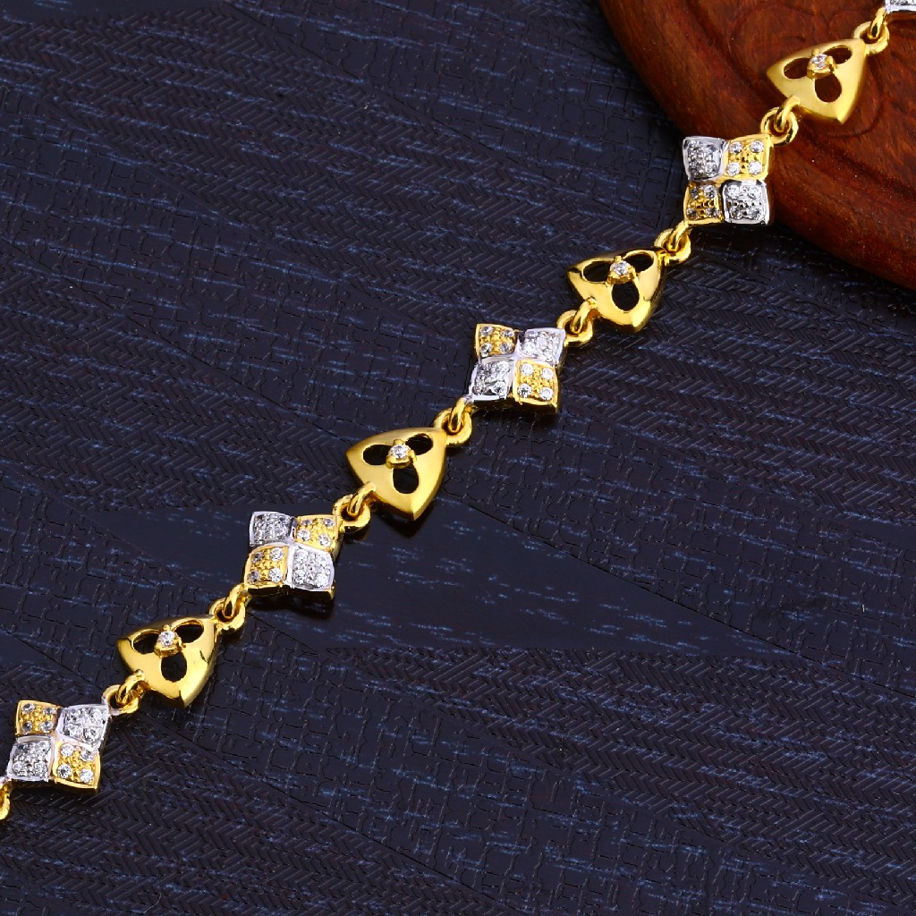 22KT Gold Cz Stylish Hallmark Bracelet LB267 - Image 2
