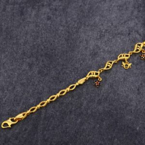 916 Gold Cz Ladies  Plain Bracelet LPBR54