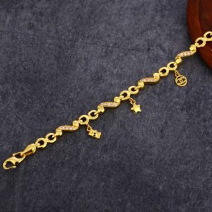 916 Gold Stylish Plain Bracelet LPBR56