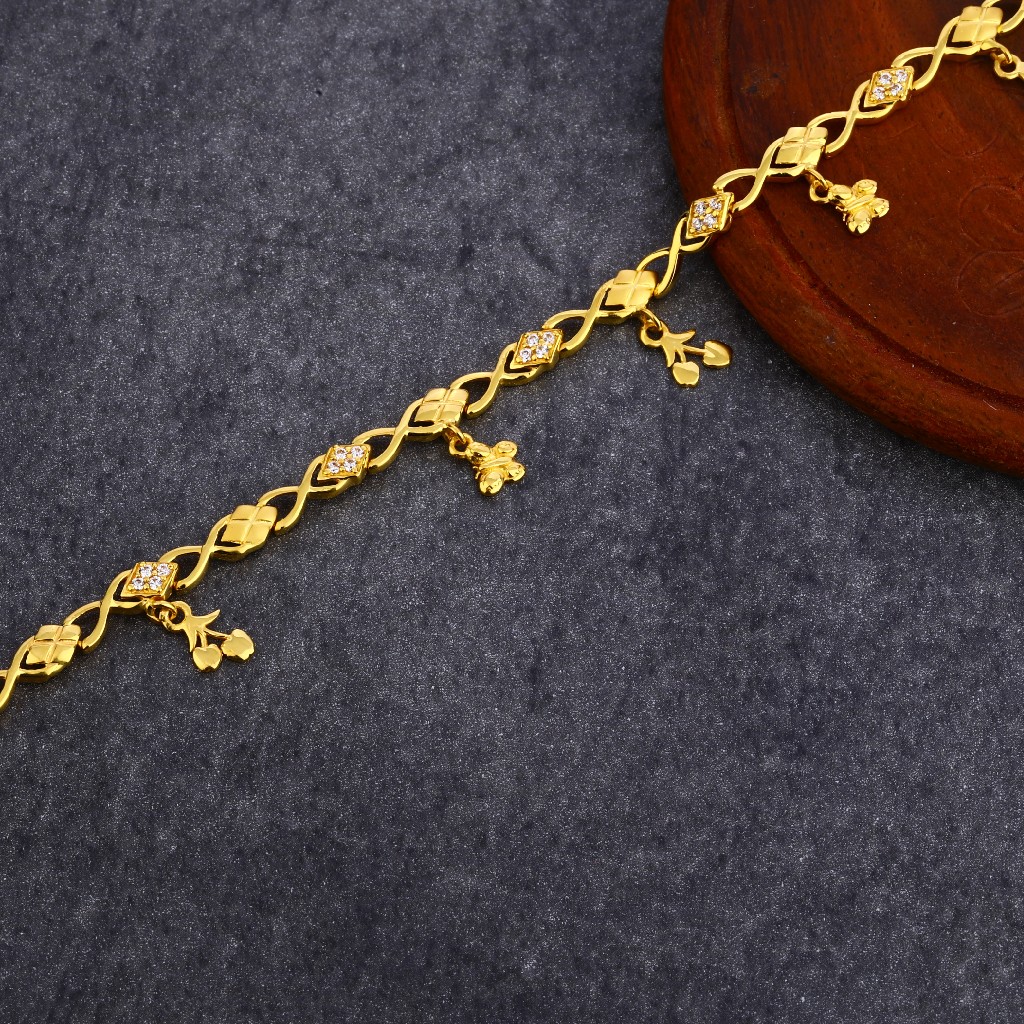 916 Gold Fancy Plain Bracelet LPBR57 - Image 3