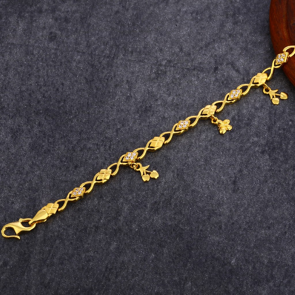 916 Gold Fancy Plain Bracelet LPBR57 - Image 2