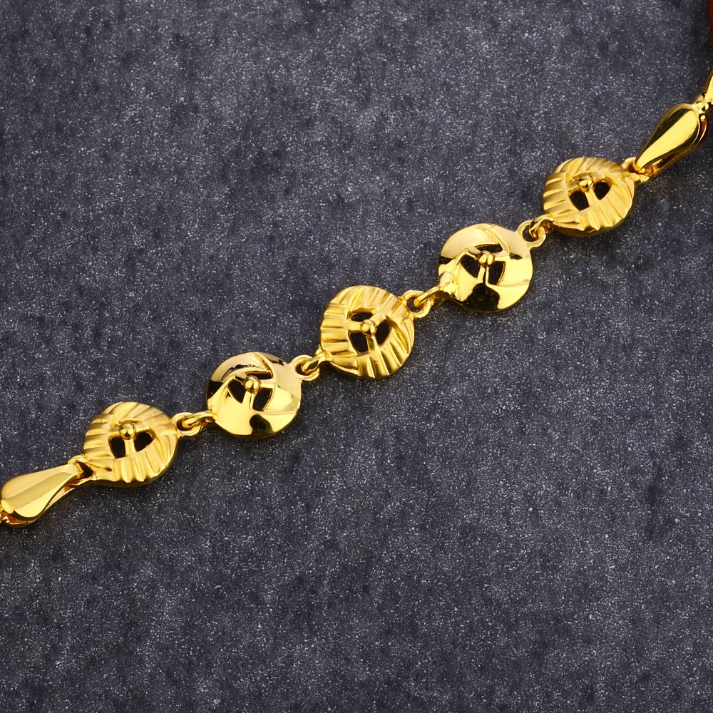 916 Gold Hallmark Plain Bracelet LPBR36 - Image 2