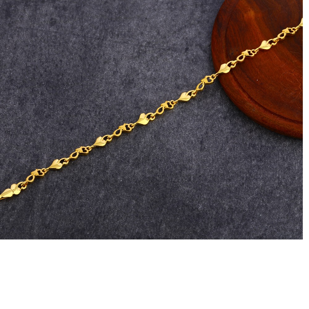 916 Gold Ladies Hallmark Plain Bracelet LPBR35