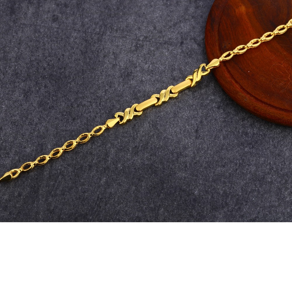 916 Gold Ladies Fancy Plain Bracelet LPBR33