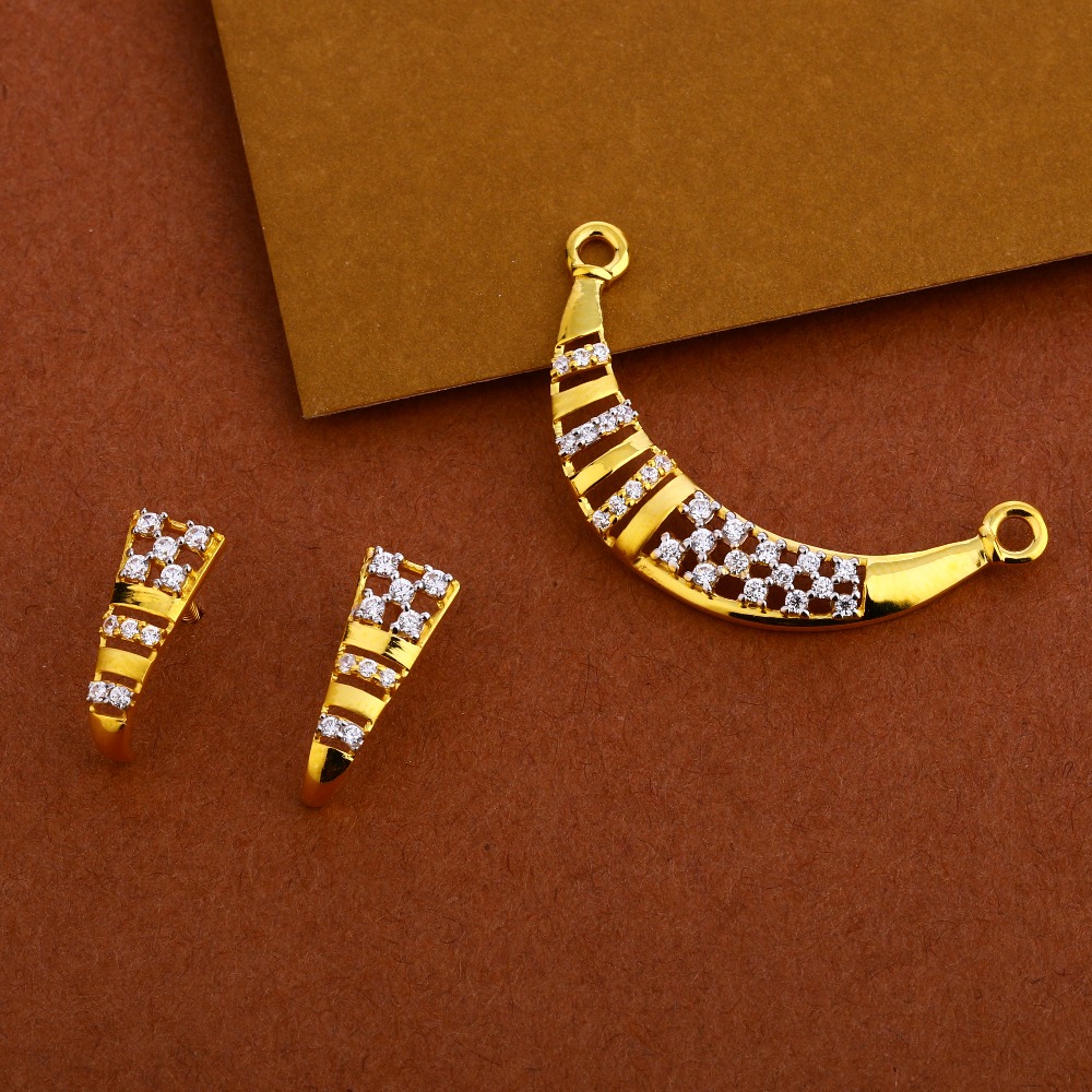 916 Cz Mangalsutra Hallmark Delicate Pendant Set MP257