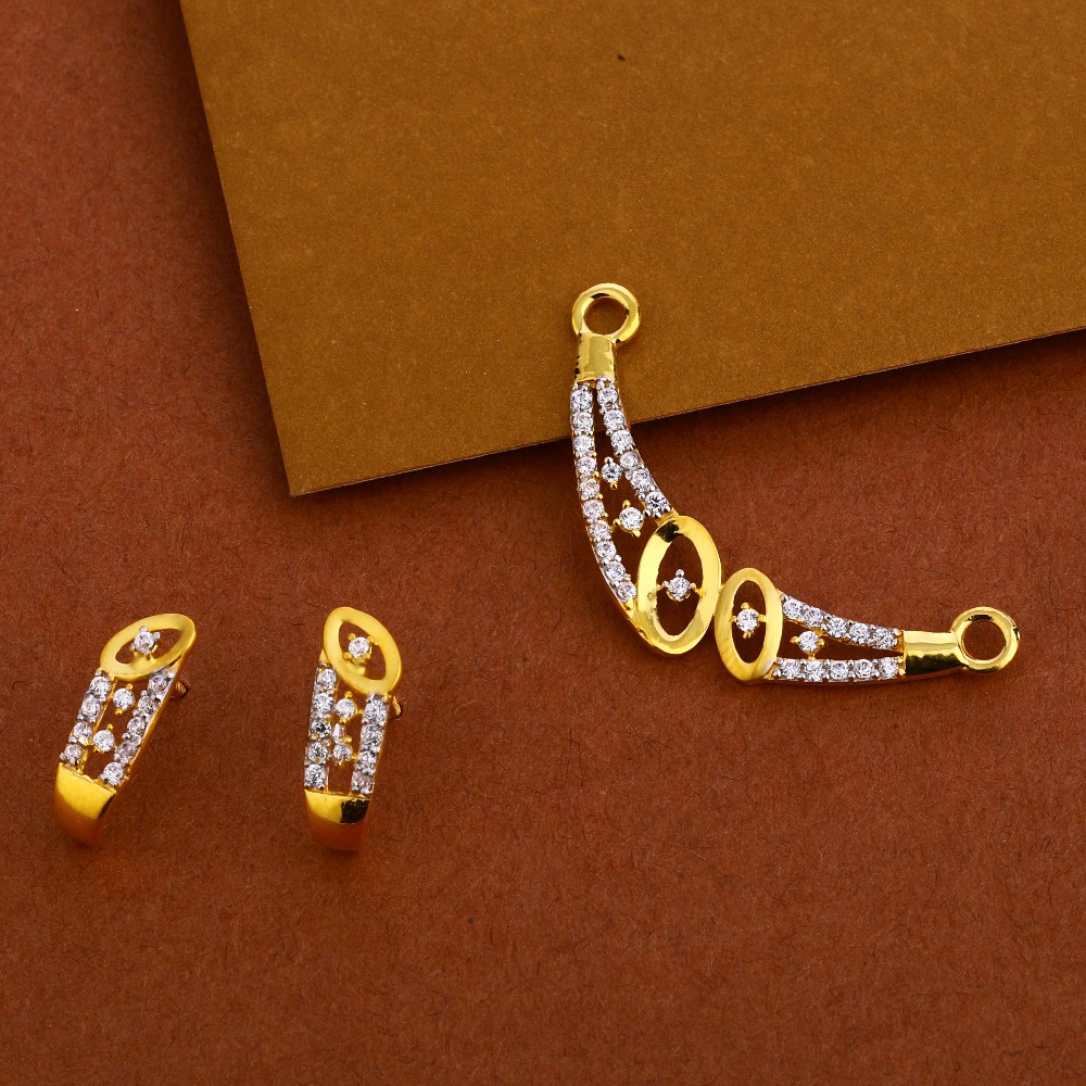 916 Cz Mangalsutra Hallmark Fancy Pendant Set MP254