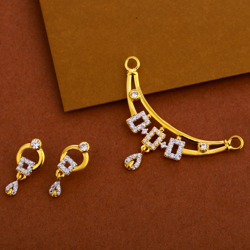 916 Cz Mangalsutra Hallmark Exclusive Pendant Set MP253