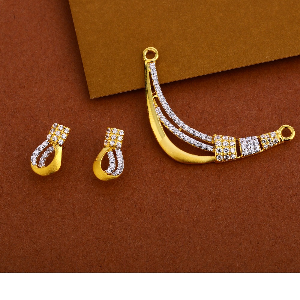 916 Cz Mangalsutra Hallmark Stylish Pendant Set MP252