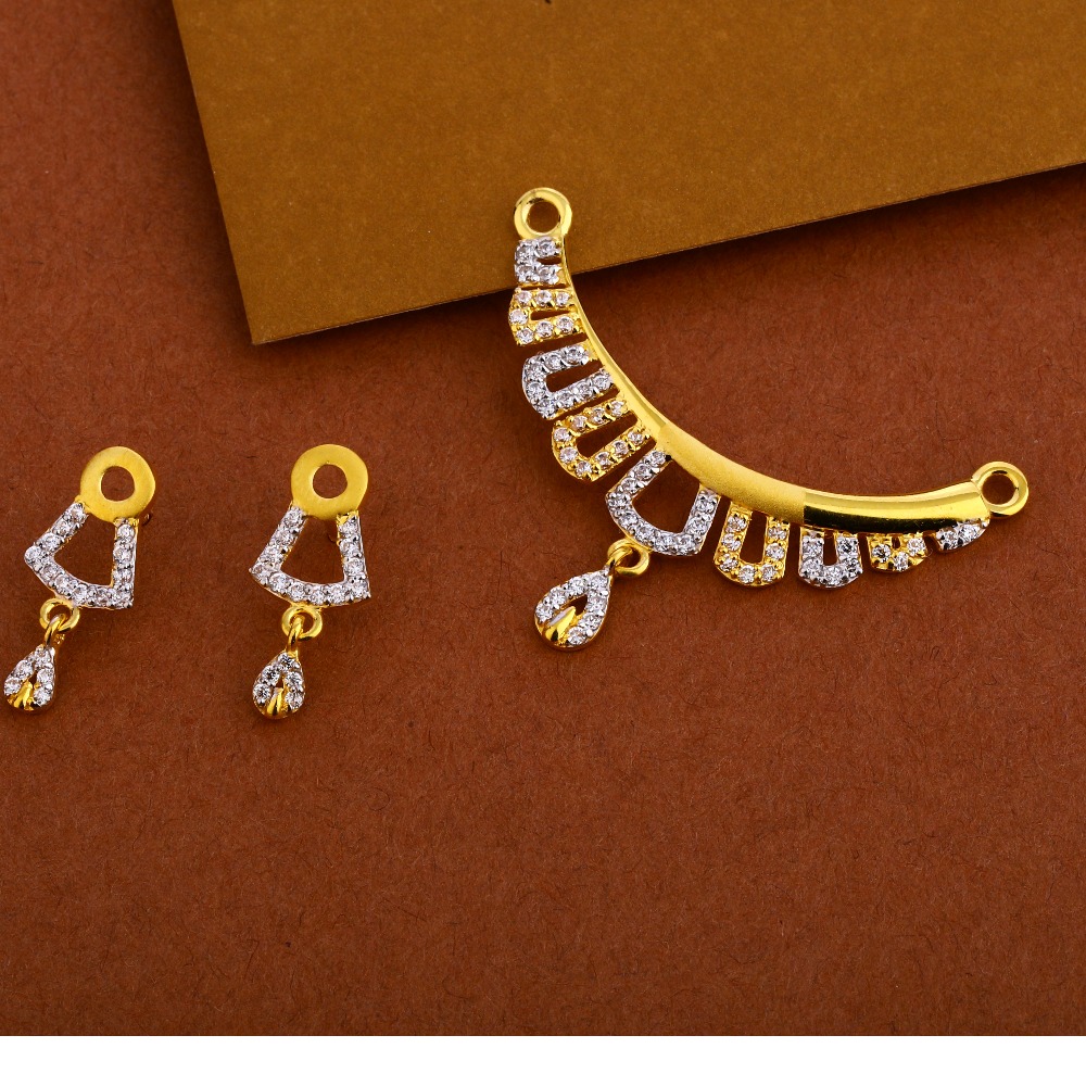 916 Gold  Mangalsutra Women's Delicate Pendant Set MP246