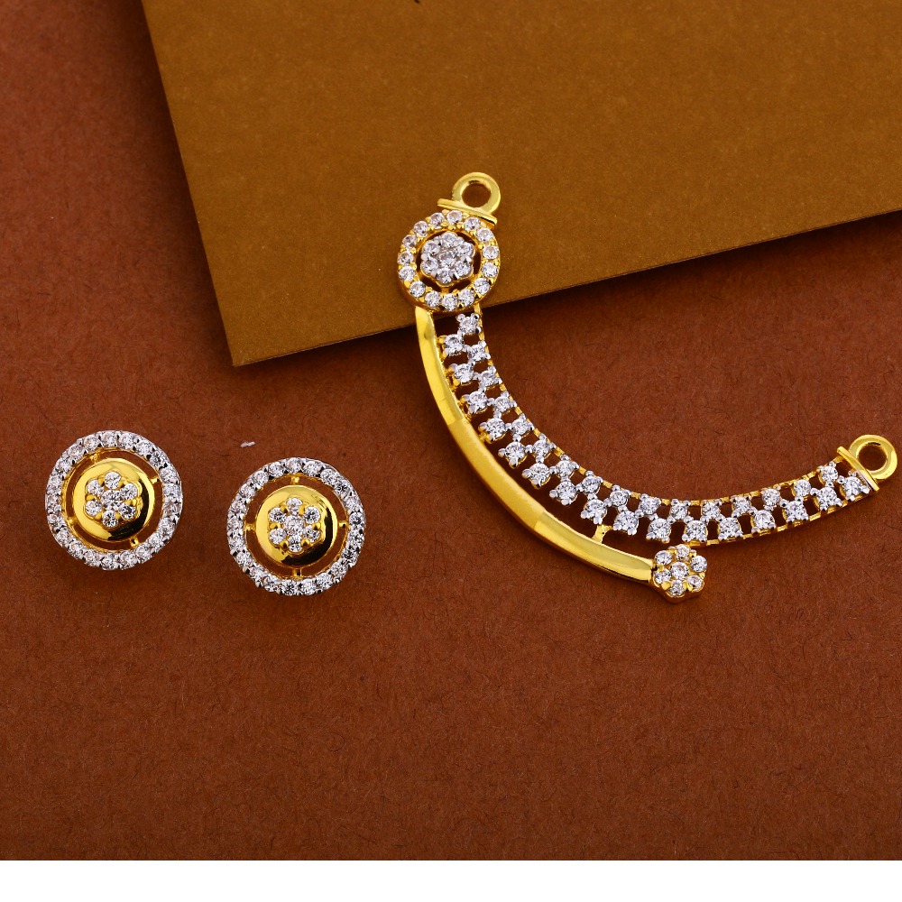 22kt Gold cz Designer Mangalsutra Pendant Set MP243
